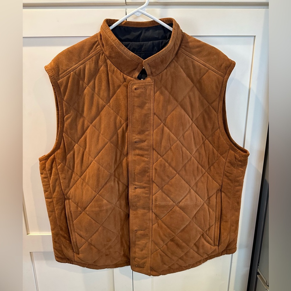 Reversible authentic goat leather men’s vest, new w/out tags